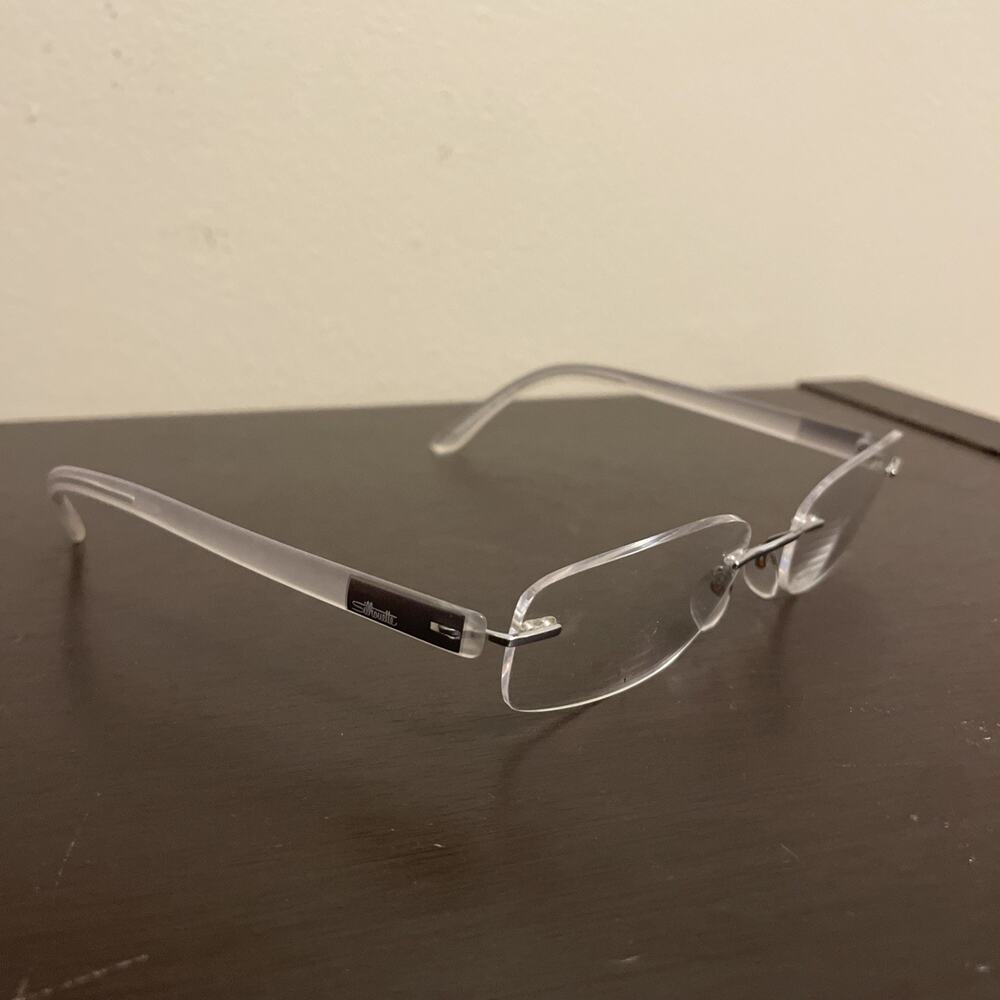 Silhouette Eyeglasses Frames ONLY Clear 7608 10 6050 Rimless Austria 19-140